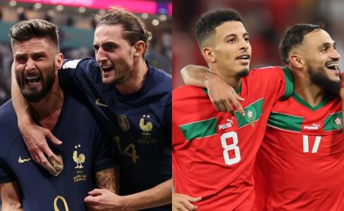 لاعبو منتخبي المغرب وفرنسا
