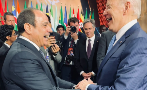 جانب من لقاء الرئيس المصري مع نظيره الأمريكي في واشنطن