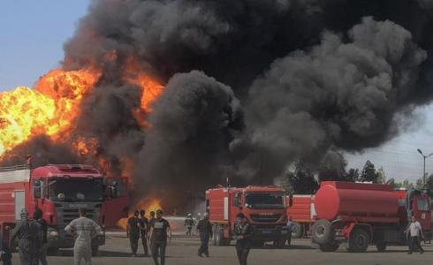 حريق مصفاة نفط بالعراق