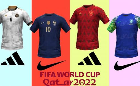 بعض قمصان المنتخبات العالمية