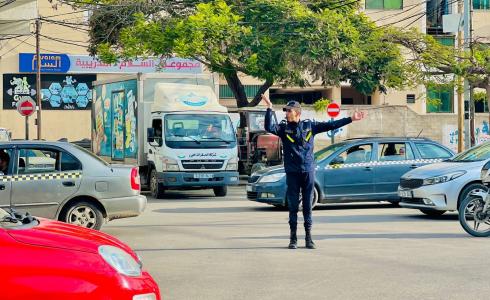 شرطي مرور في غزة