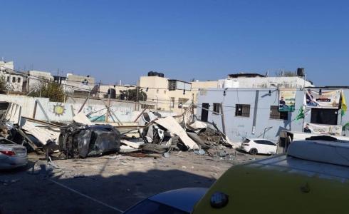 جانب من دمار الاحتلال خلال اقتحام مخيم جنين اليوم