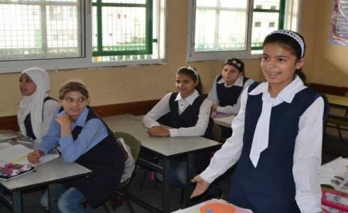 أحد الفصول الدراسية في مدرسة بقطاع غزة