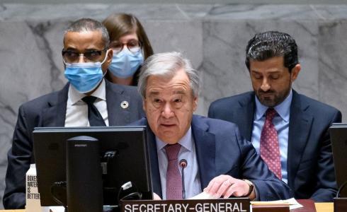 الأمين العام للأمم المتحدة أنطونيو غوتيريش يلقي كلمته خلال الجلسة