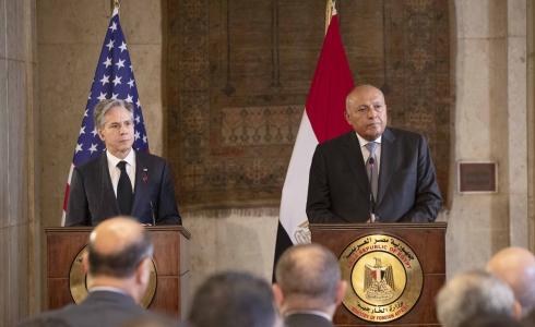 مؤتمر صحفي لوزير الخارجية المصري ونظيره الأمريكي في القاهرة
