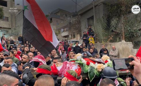 جانب من تشييع جثمان الشهيد الطفل الخمور في بيت لحم