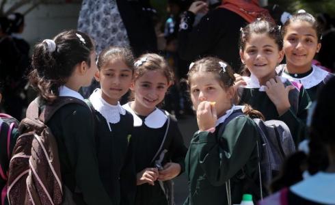طلاب مدرسة في غزة