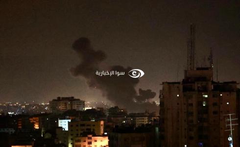 قصف غزة الليلة الماضية
