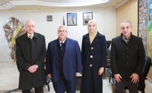 ادارة جامعة الازهر في استقبال الدكتورة مها أبو يوسف