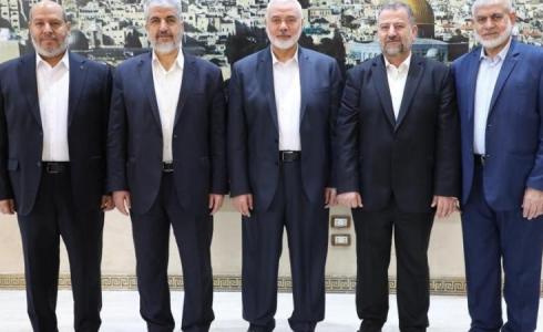 جانب من لقاء وفد حركة حماس مع وزير المخابرات المصرية