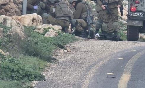 من مكان استشهاد شاب فلسطيني
