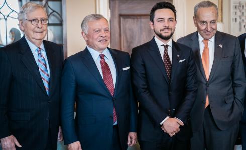 جانب من لقاء ملك الأردن مع مجلس الشيوخ الأمريكي