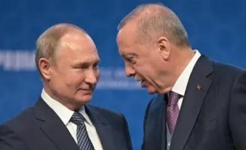 الرئيس الروسي بوتين مع الرئيس التركي اردوغان