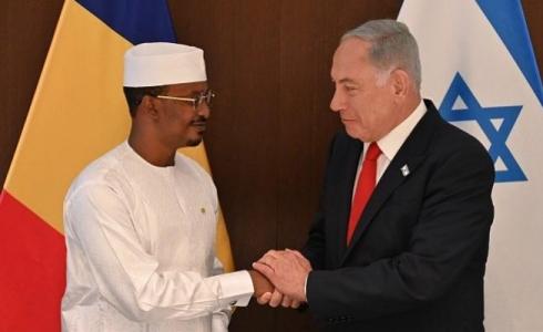 جانب من لقاء نتنياهو مع رئيس تشاد في تل أبيب