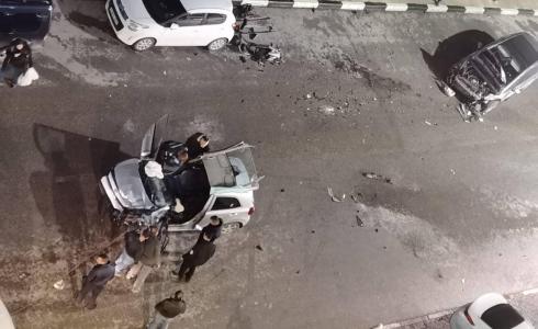 حادث تصادم مركبتين في رام الله