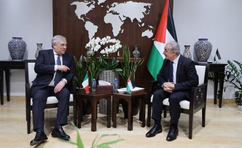 لقاء اشتية ووزير الخارجية الإيطالي