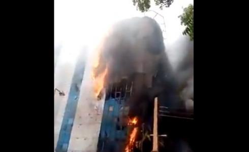 حريق في مقر البنك المركزي السوداني