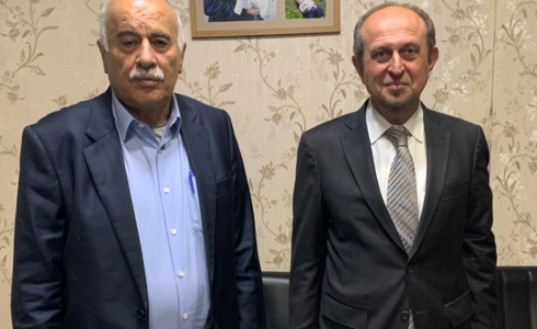 جانب من لقاء هادي عمرو مع جبريل الرجوب