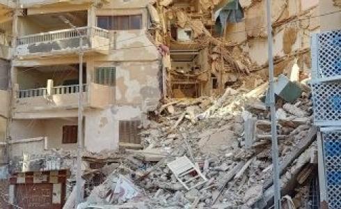 انهيار مبنى مكون من 13 طابق في سيدي بشر في الاسكندرية