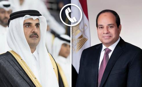 تفاصيل الاتصال الهاتفي بين الرئيس المصري وأمير قطر