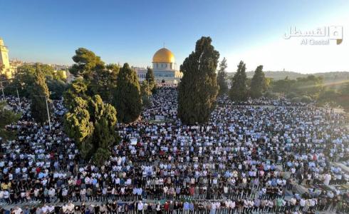 جانب من أداء صلاة عيد الأضحى 2023 في المسجد الأقصى