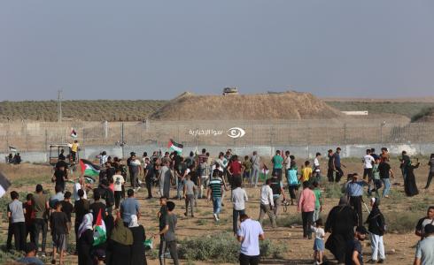 من التظاهرات على حدود شرق غزة.. تصوير أحمد زقوت