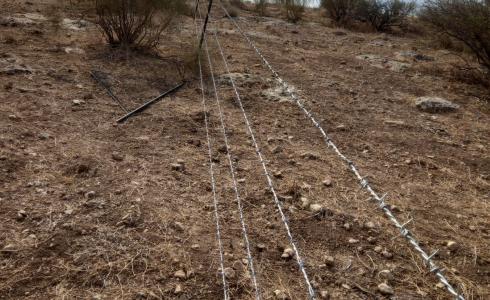مستوطنون يسيجون طريقًا ترابيًا في الأغوار
