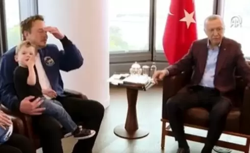 الرئيس التركي رجب طيب أردوغان ومالك منصة إكس إيلون ماسك