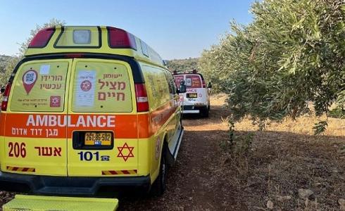 إسعاف إسرائيلي من مكان جريمة إطلاق النار في أبو سنان