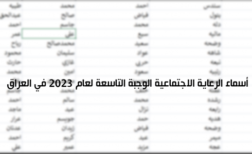 رابط أسماء الرعاية الاجتماعية الوجبة التاسعة لعام 2023 في العراق