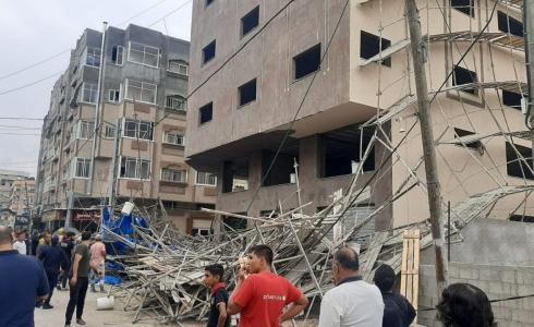 من مكان سقوط "سقالات بناء في غزة