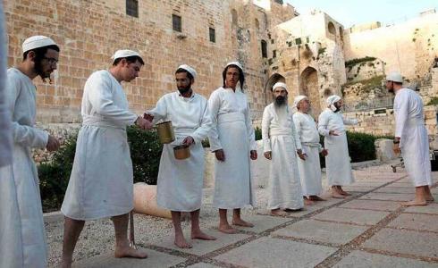 عشرات المستوطنين يؤدون طقوس تلموذية في الخليل