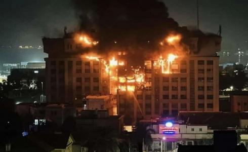 إصابات في حريق هائل بمقر مديرية الأمن في الإسماعيلية