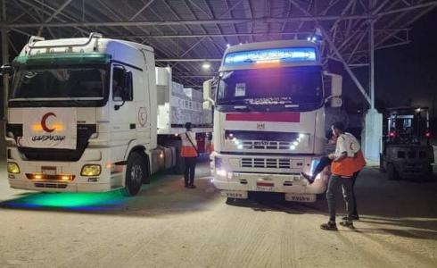 ادخال دفعة ثالثة من المساعدات الإنسانية لغزة عبر معبر رفح