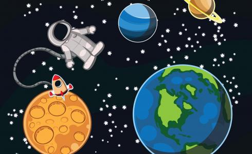 رسم عن الفضاء للأطفال جديد – رسومات عن الفضاء