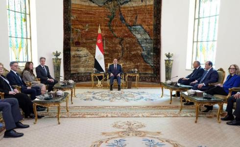 لقاء السيسي مع بلينكن والوفد المرافق له