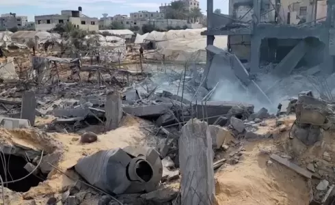 آثار قصف إسرائيلي على رفح