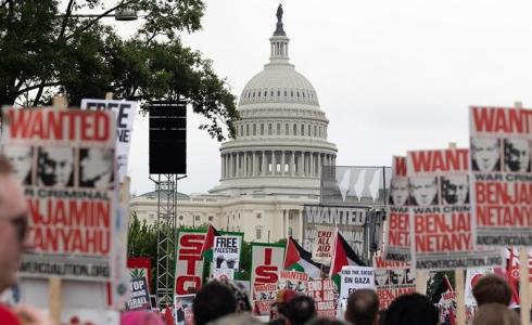 واشنطن - احتجاجات ضخمة ضد نتنياهو قبيل خطابه في الكونغرس