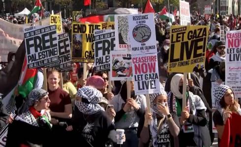 تظاهرة في واشنطن بسبب الحرب على غزة