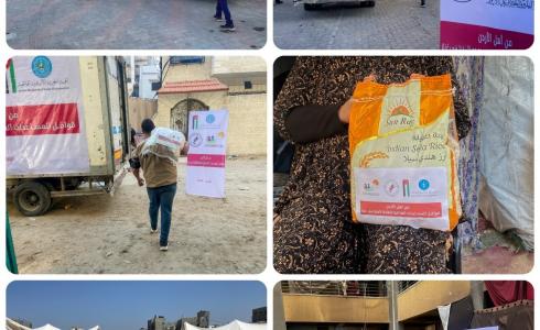 "التنمية" توزّع مساعدات تموينية إغاثية لأهالي غزة
