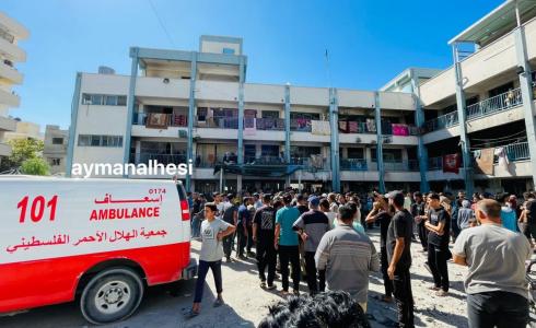 قصف مدرسة التابعين غرب مدينة غزة