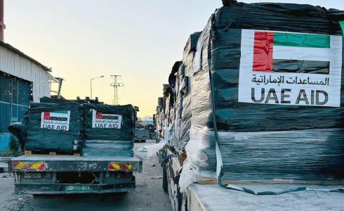 شاحنات مساعدات إماراتية في غزة