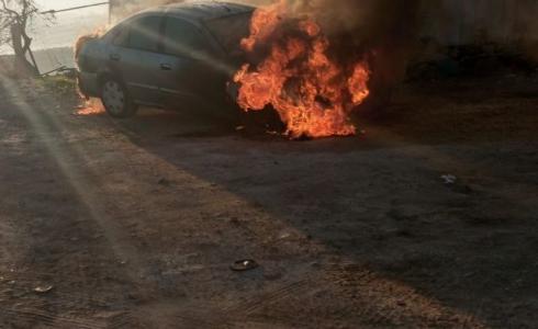 إحراق مركبة في بلدة حوارة في نابلس