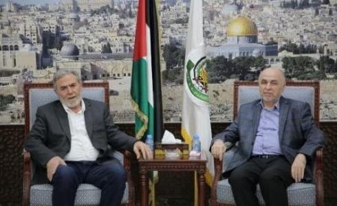 رئيس مجلس شورى حماس مع الأمين العام لحركة الجهاد الإسلامي - أرشيف