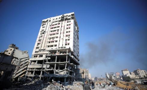 بنك فلسطين في قطاع غزة عقب تدميره من قبل إسرائيل