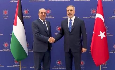 تفاصيل اجتماع حسين الشيخ مع وزير خارجية تركيا