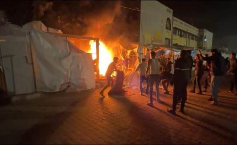 لحظة استهداف خيمة صحفيين في مستشفى ناصر الطبي