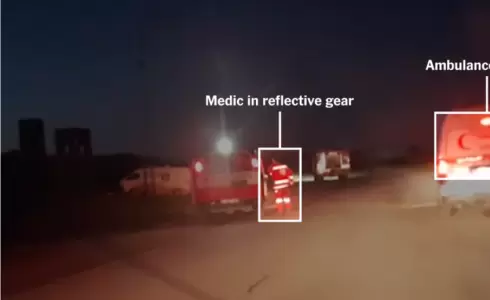 مقطع فيديو يوثّق إعدام المُسعفين بدم بارد في رفح