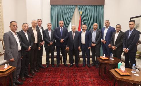 لقاء الرئيس عباس مع قائد الارتباط العسكري والوفد المرافق له