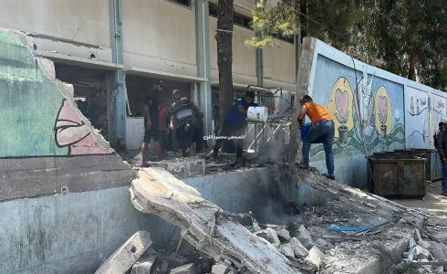 قصف إسرائيلي استهدف مدرسة الحساينة بالنصيرات